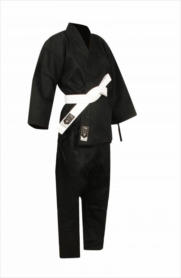 Titan 8oz Medium Lightweight Traditional Karate Uniform-Black - Image 2